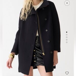 NWT JCrew Villa coat in Italian stadium cloth Black Size 0